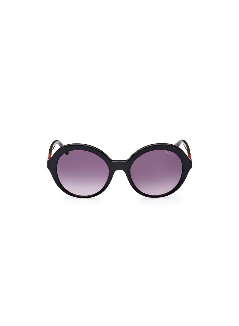 GANT Women's UV Protection Round Shape Acetate Sunglasses GA809401B55 - Lens Size: 55 Mm - Shiny Black - Image 2